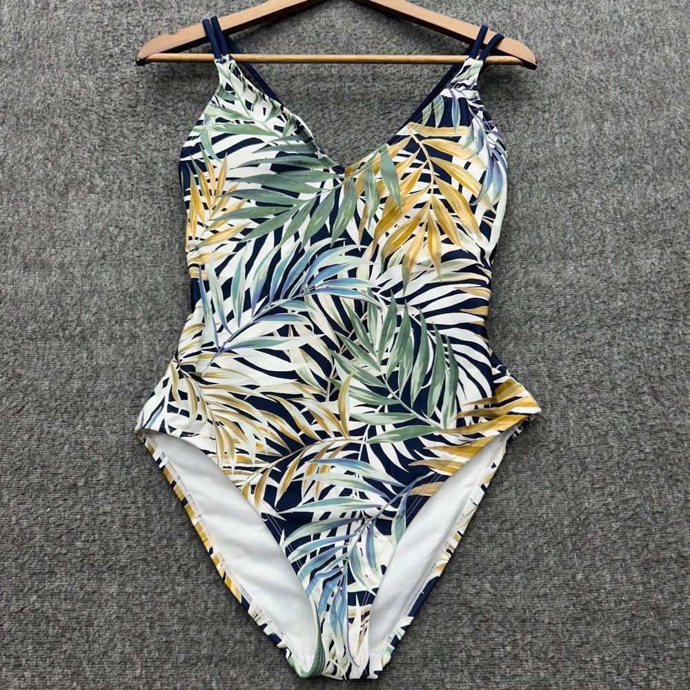 Hurley Womens One Piece Swimsuit Cayman Palms Padding Large Surfer Bathing